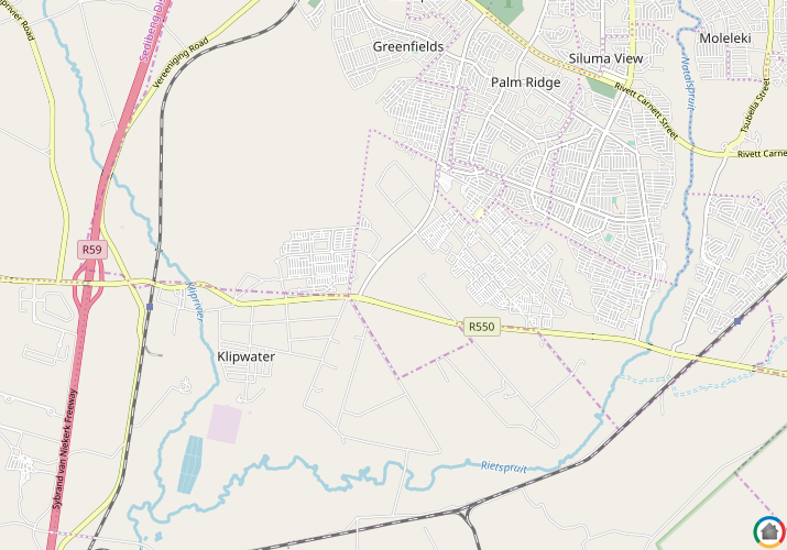 Map location of Vereeniging NU